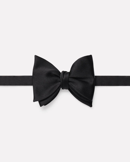 NŒUD PAPILLON EN SATIN DE SOIE - NOIR - Husbands Paris - 1