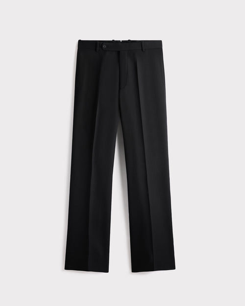 PANTALON DROIT EN SERGÉ DE LAINE - NOIR - Husbands Paris - 1