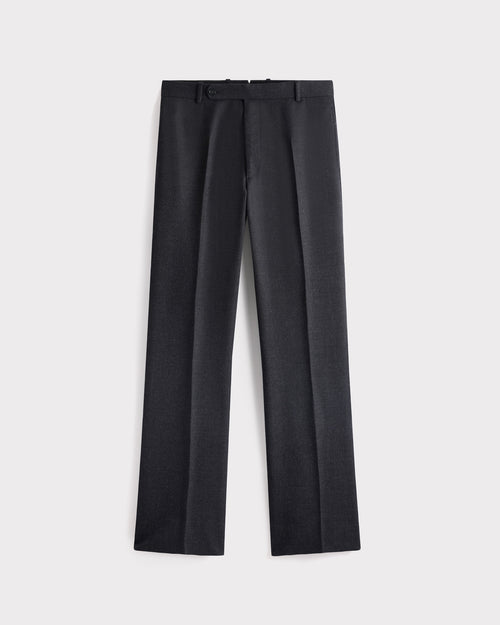 PANTALON DROIT TAILLE HAUTE EN SERGÉ DE LAINE - ANTHRACITE - Husbands Paris - 1