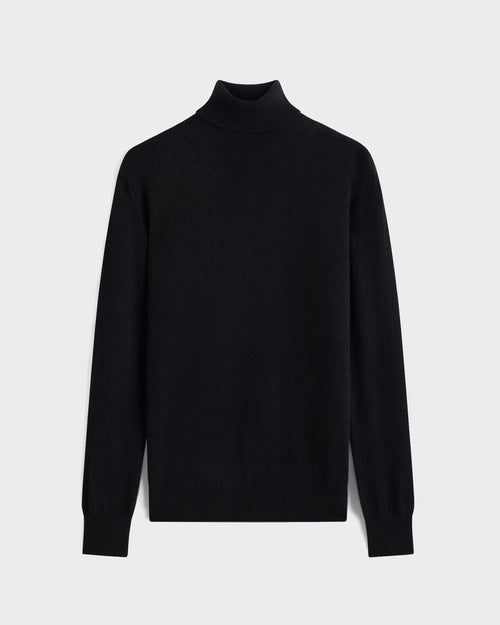 PULL COL ROULÉ EN CACHEMIRE - NOIR - Husbands Paris - 1