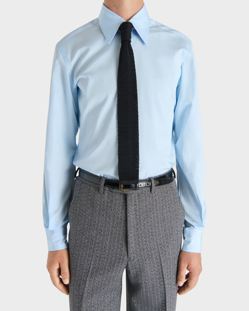 WIDE COLLAR SHIRT IN COTTON POPLIN - SKY BLUE - Husbands - 1