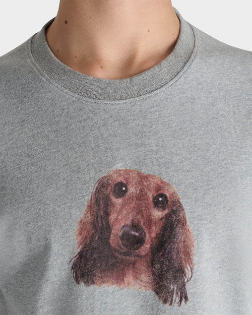 T-SHIRT GRAPHIQUE EN JERSEY DE COTON - GRIS CHINÉ - Husbands Paris - 1