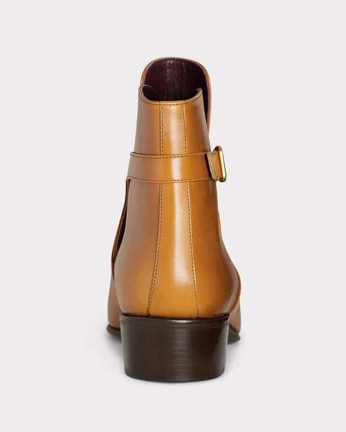 BOTTINES JODHPUR EN CUIR DE VEAU BOX - DORÉ - Husbands Paris - 2