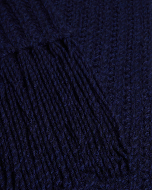 KNIT SCARF IN SUPERFINE LAMBSWOOL - NAVY - Husbands - 1