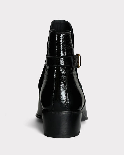 BOTTINES JODHPUR EN CUIR DE VEAU VERNI CRAQUELÉ – NOIRES - Husbands Paris - 2