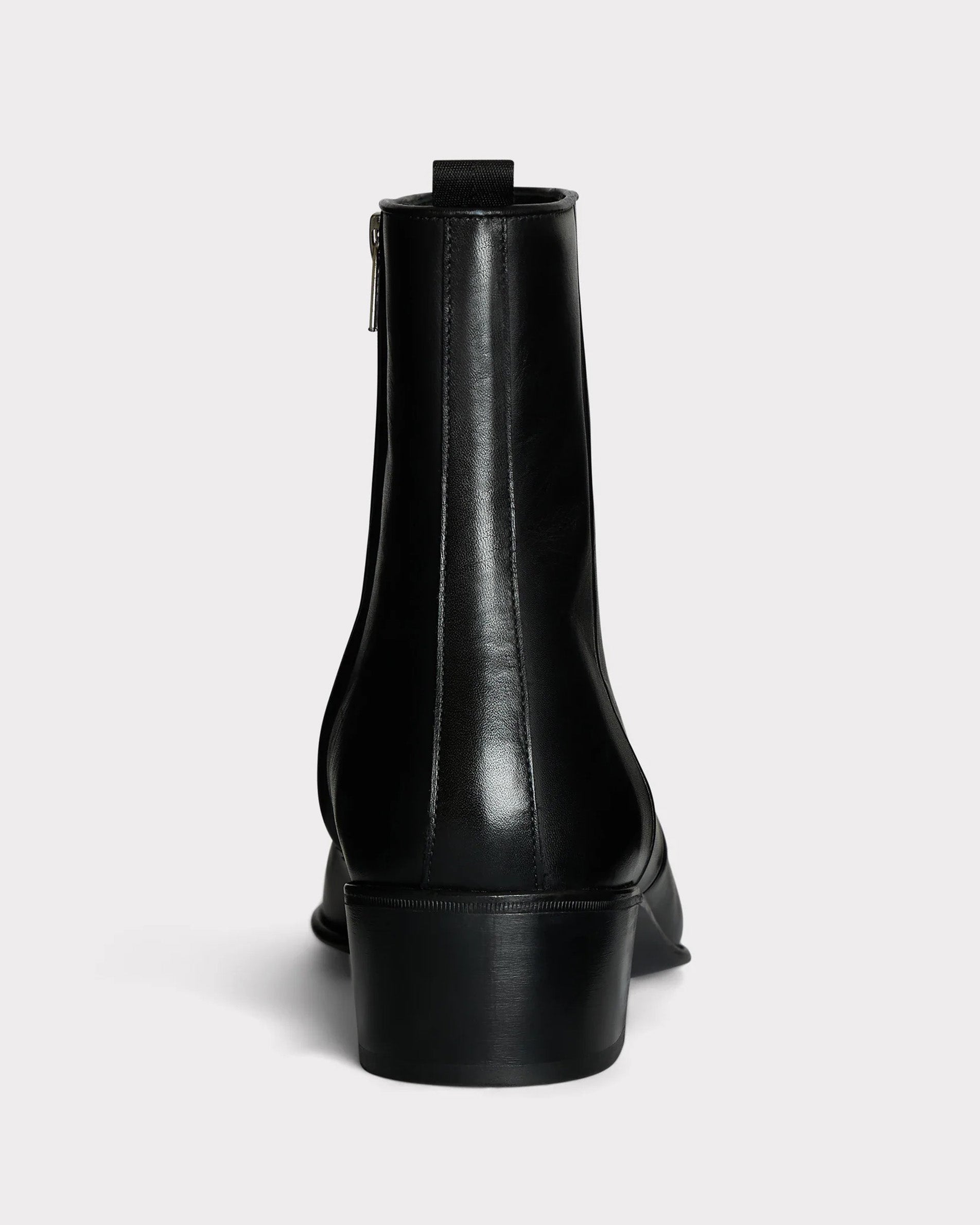 ZIPPED BOOTS IN BOX LEATHER - BLACK | Husbands Paris