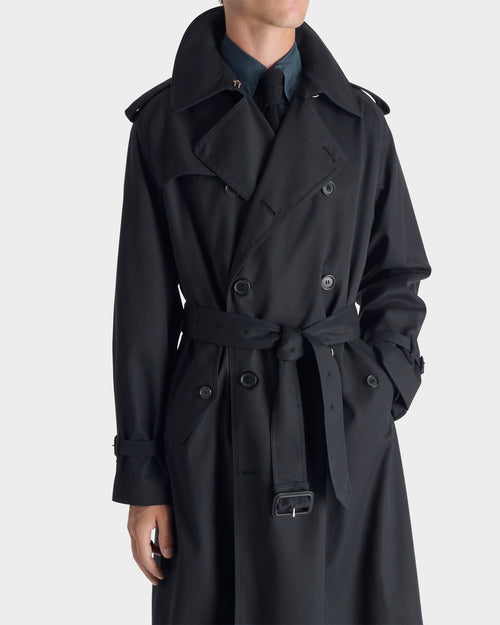 TRENCH-COAT EN GABARDINE DE POLYCOTON - BLEU MARINE - Husbands - 4
