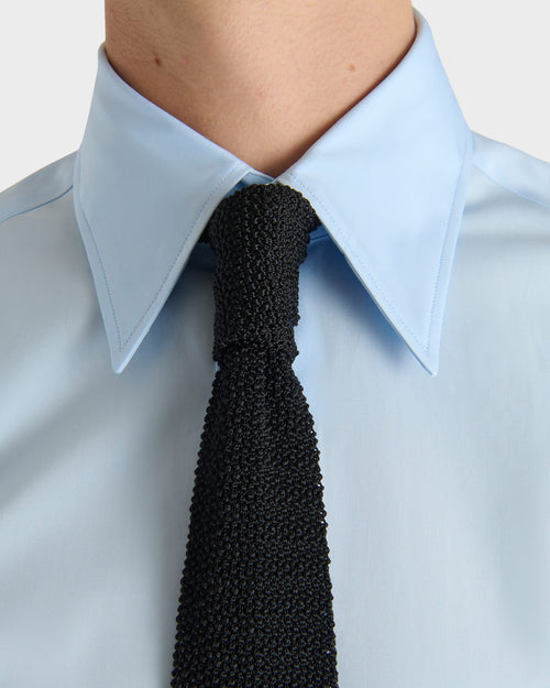 WIDE COLLAR SHIRT IN COTTON POPLIN - SKY BLUE - Husbands - 2