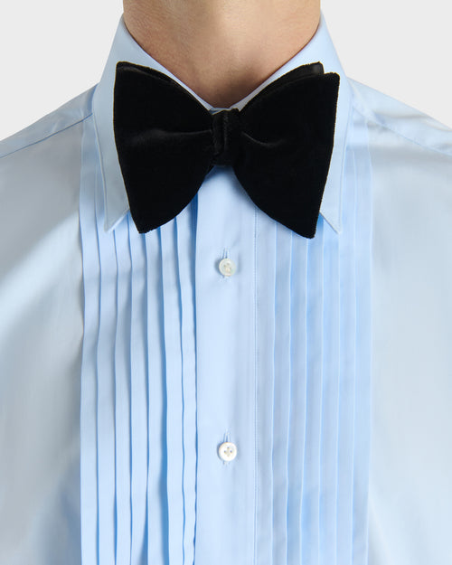 WIDE COLLAR TUXEDO SHIRT IN COTTON POPLIN - SKY BLUE - Husbands - 1