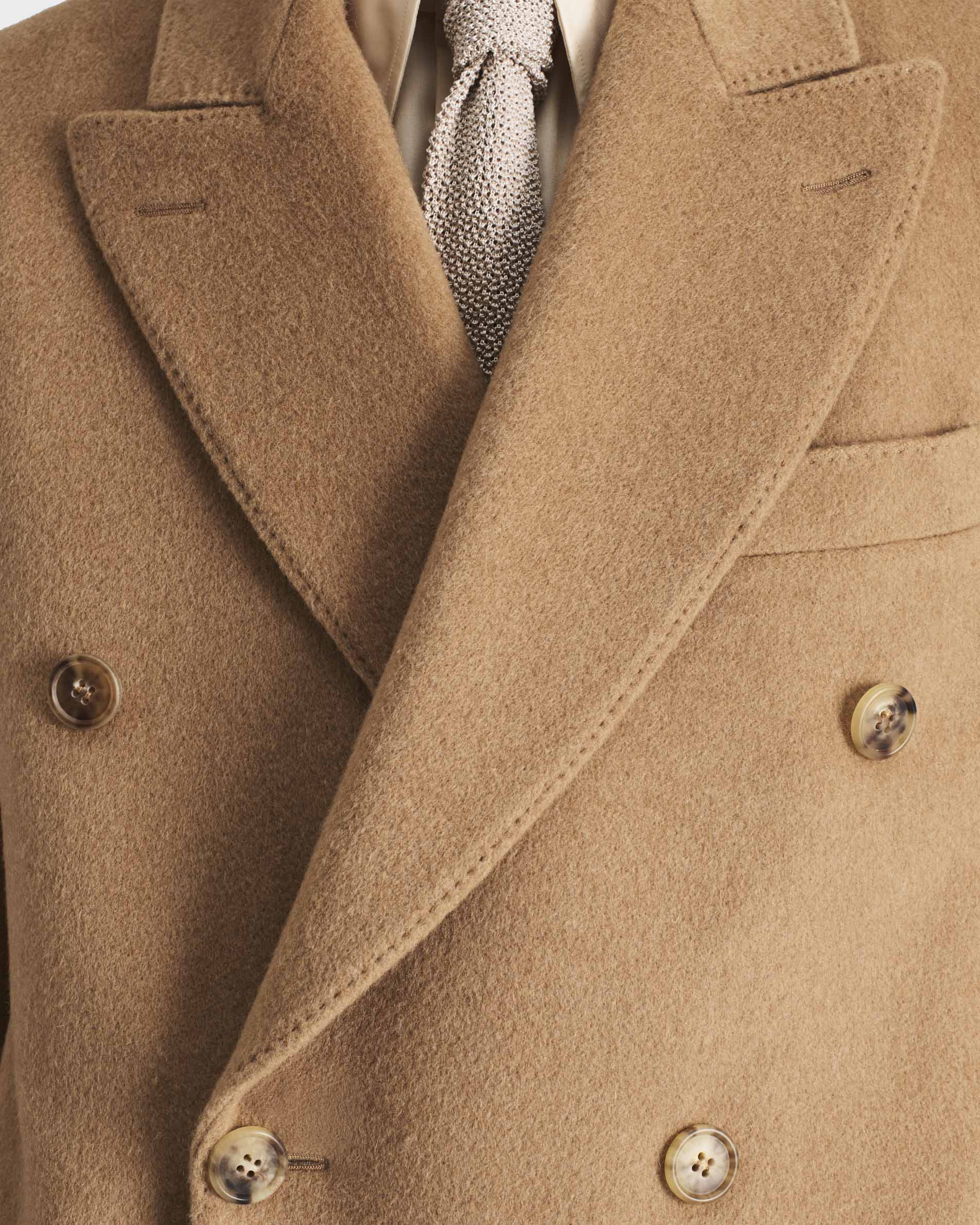 DOUBLE-BREASTED COAT IN CAMEL HAIR - CAMEL | Husbands Paris