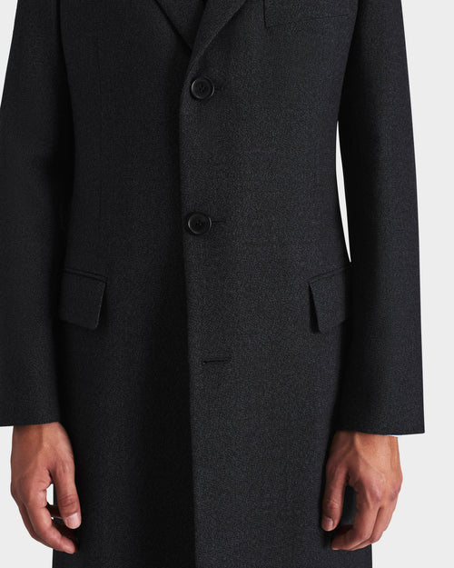 MANTEAU CROISÉ EN TWEED DE LAINE THORNPROOF - ANTHRACITE - Husbands Paris - 2