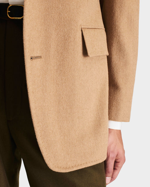 VESTE DROITE EN POIL DE CHAMEAU SUPERFIN - CAMEL - Husbands Paris - 2