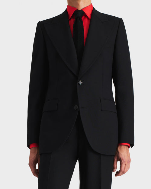 COSTUME DROIT EN 3-PLY LAINE FRESCO - NOIR - Husbands Paris - 4