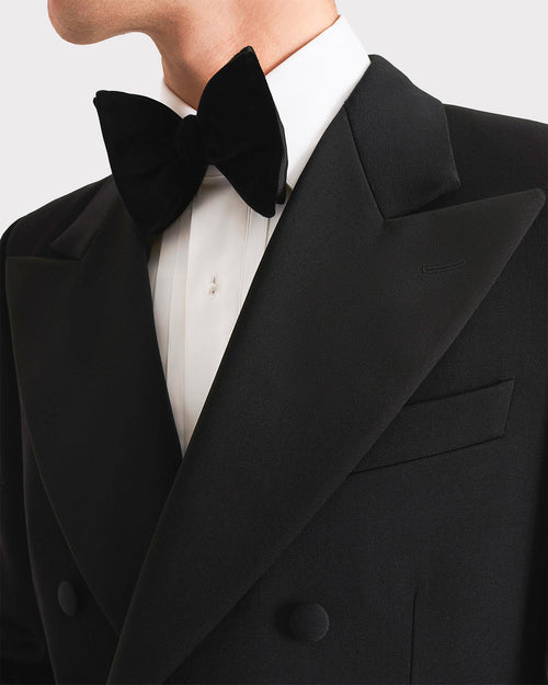 SMOKING CROISÉ EN GRAIN DE POUDRE DE LAINE - NOIR - Husbands Paris - 2