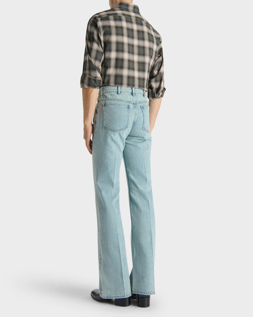 CLASSIC COLLAR SHIRT IN COTTON TWILL - MILITARY PLAID - Husbands - 3