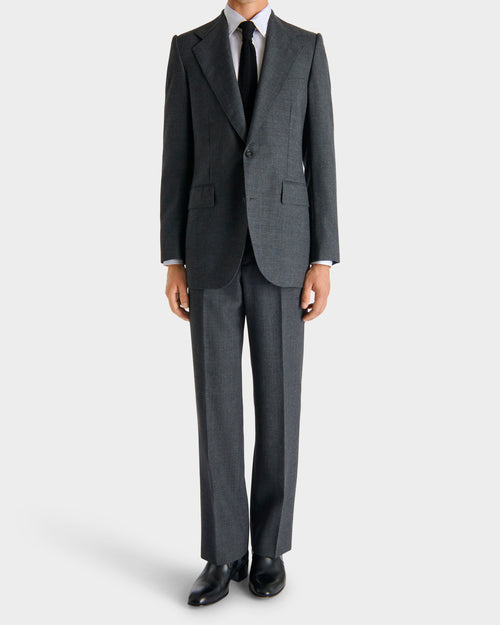 SINGLE-BREASTED SUIT IN WOOL FRESCO - GREY - Husbands Paris - 4
