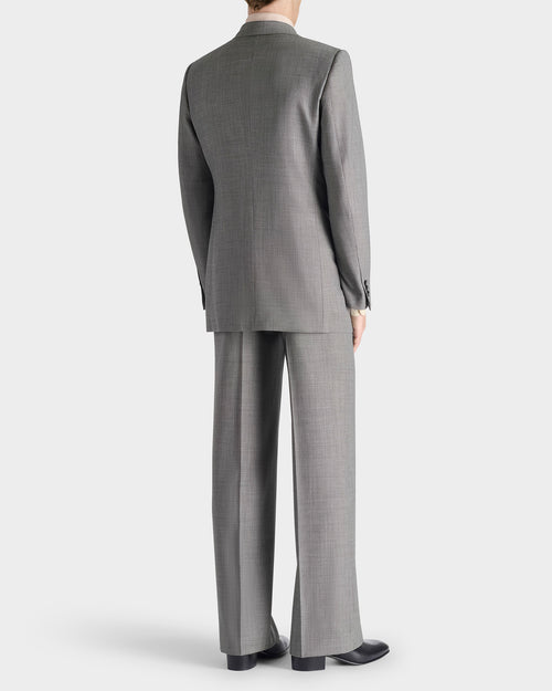 COSTUME CROISÉ EN CAVIAR DE LAINE - NOIR ET BLANC - Husbands Paris - 3