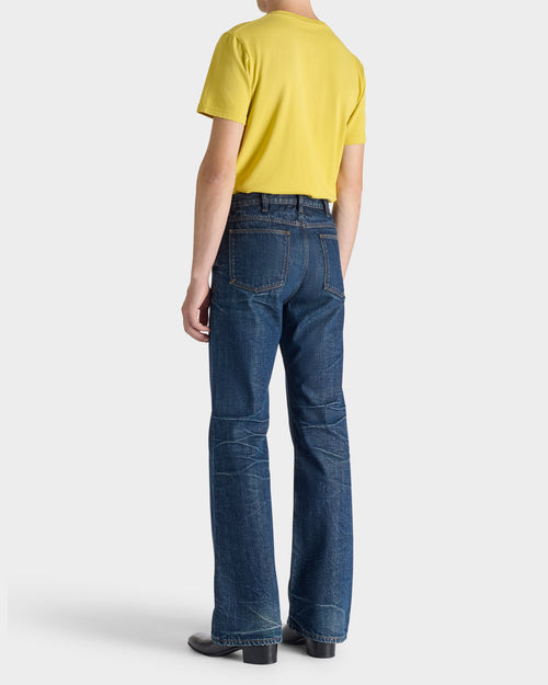 FLARED JEANS IN COTTON DENIM - WASHED INDIGO - Husbands - 3