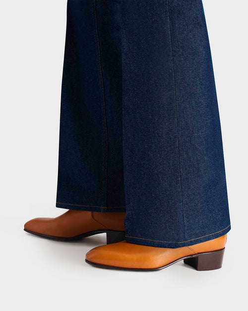 BOTTINES JODHPUR EN CUIR DE VEAU BOX - DORÉ - Husbands Paris - 3