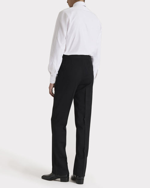 CHEMISE DE SMOKING COL LARGE EN PINPOINT DE COTON - BLANCHE - Husbands Paris - 3