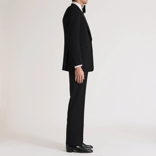 SMOKING DROIT EN GRAIN DE POUDRE DE LAINE - NOIR - Husbands Paris - 3