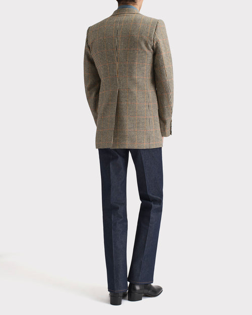 SINGLE-BREASTED JACKET IN WOOL TWEED - BEIGE HOUNDSTOOTH - Husbands Paris - 3