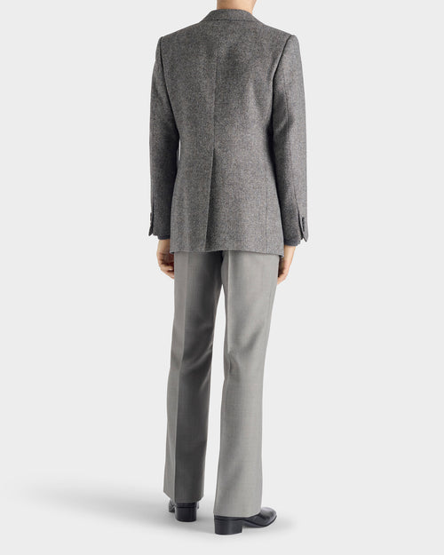SINGLE-BREASTED JACKET IN WOOL BELL CELTIC TWEED - DOVE GREY - Husbands - 5
