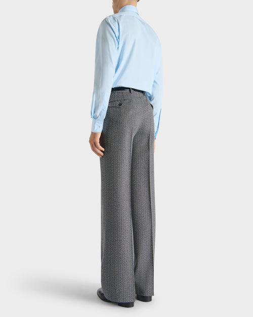 WIDE COLLAR SHIRT IN COTTON POPLIN - SKY BLUE - Husbands - 3