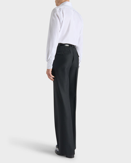 WIDE COLLAR SHIRT IN COTTON POPLIN - WHITE - Husbands - 3
