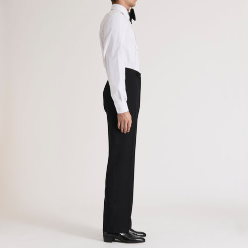 FLARED TROUSERS IN GRAIN DE POUDRE - BLACK - Husbands Paris - 3