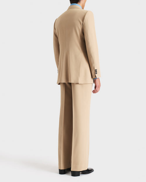 COSTUME DROIT EN GABARDINE DE LAINE - BEIGE - Husbands Paris - 5
