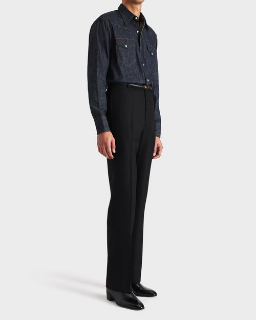 CHEMISE WESTERN EN DENIM DE COTON SELVEDGE - BRUT - Husbands Paris - 4