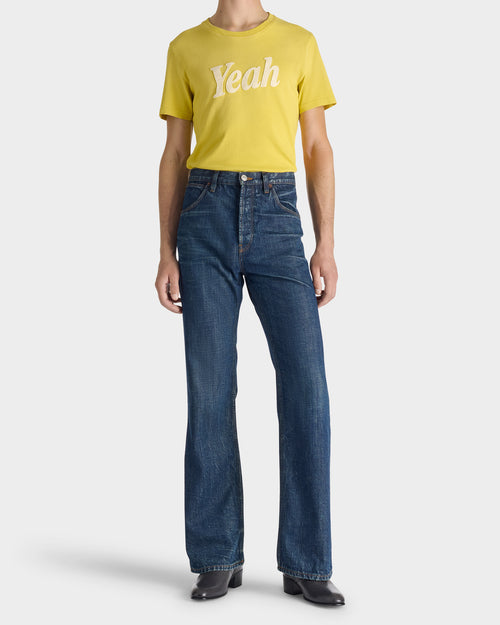 FLARED JEANS IN COTTON DENIM - WASHED INDIGO - Husbands - 4
