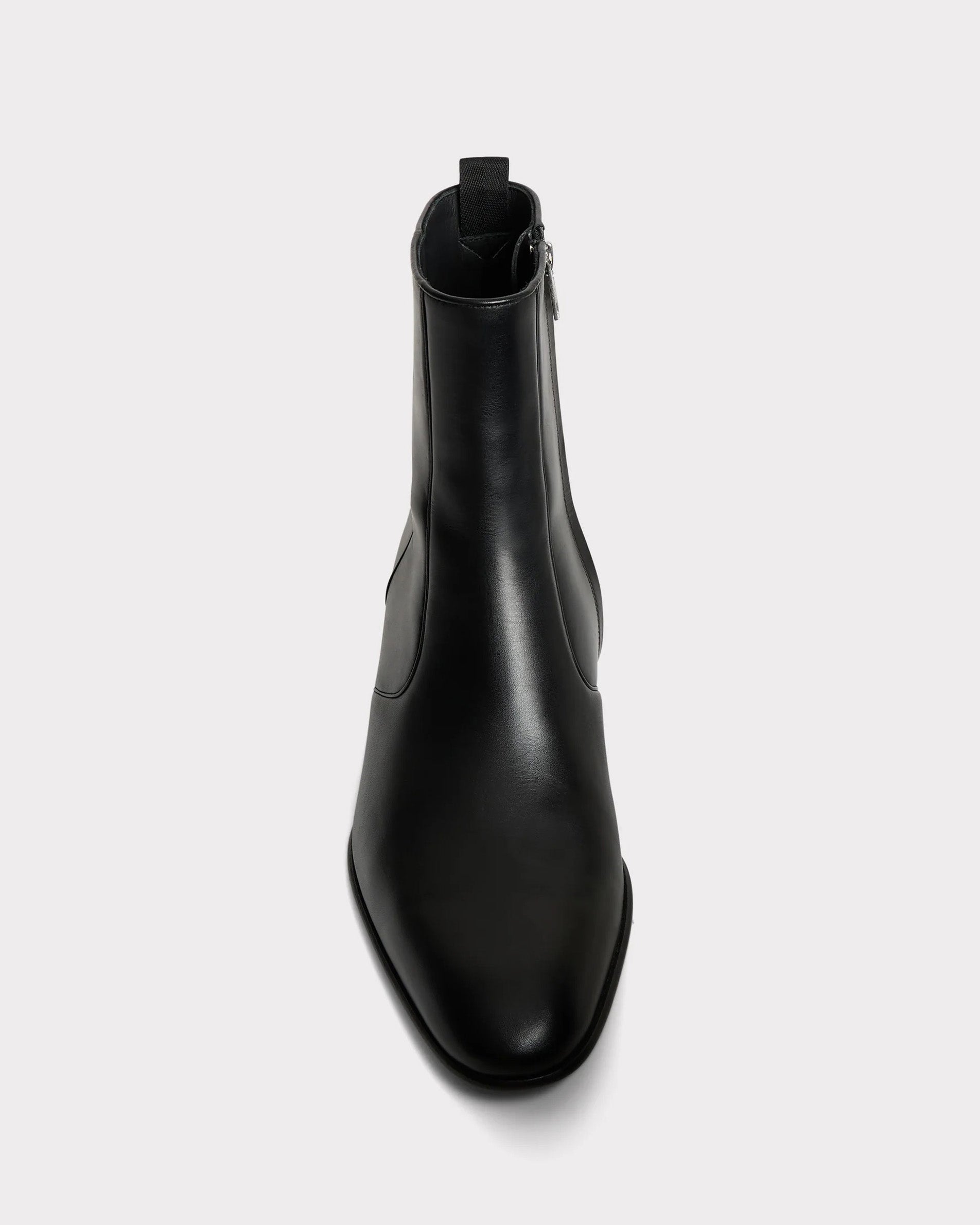 ZIPPED BOOTS IN BOX LEATHER - BLACK | Husbands Paris