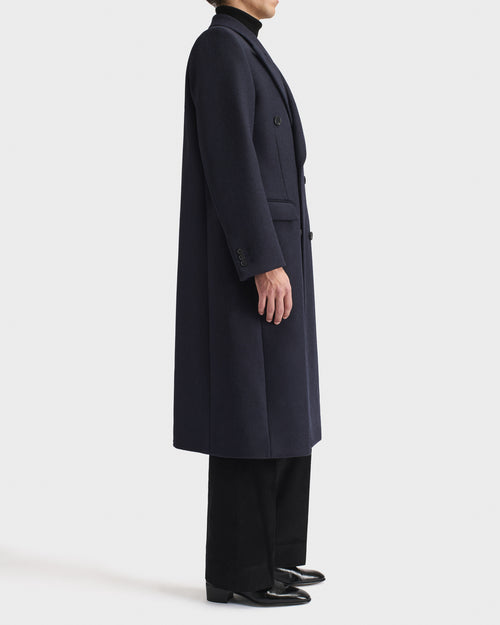 MANTEAU CROISÉ EN SERGÉ - BLEU MARINE - Husbands Paris - 4