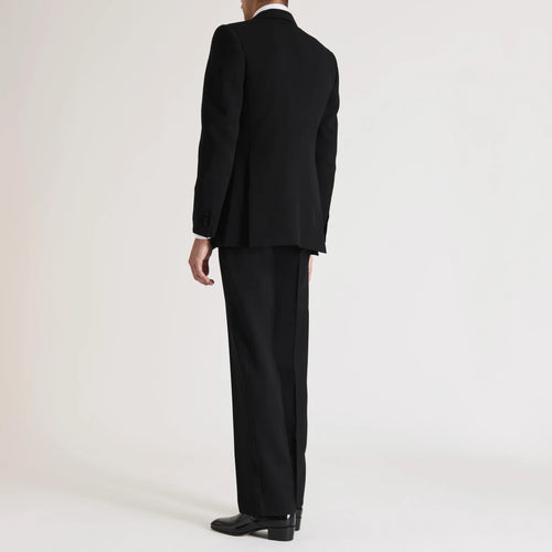 SMOKING DROIT EN GRAIN DE POUDRE DE LAINE - NOIR - Husbands Paris - 4