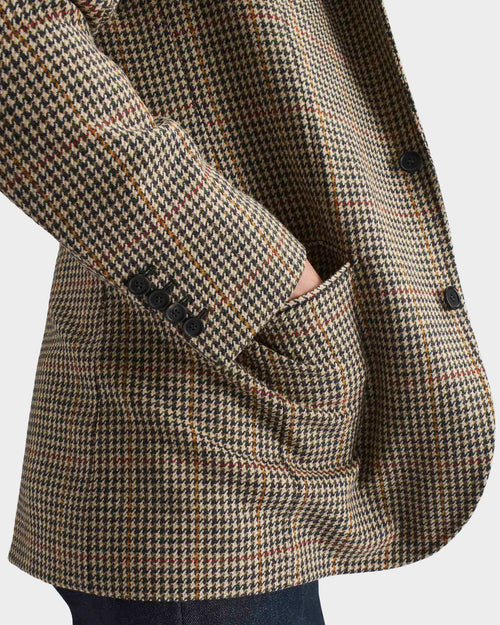 SINGLE-BREASTED JACKET IN WOOL TWEED - BEIGE HOUNDSTOOTH - Husbands Paris - 4