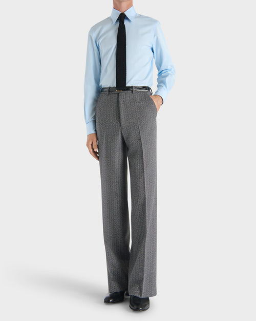 WIDE COLLAR SHIRT IN COTTON POPLIN - SKY BLUE - Husbands - 4