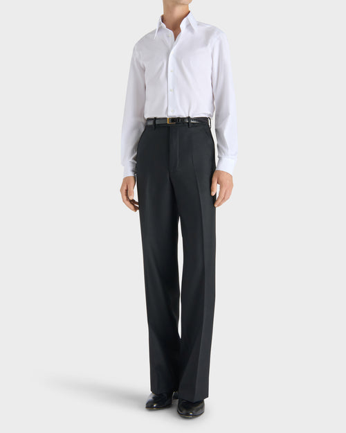 WIDE COLLAR SHIRT IN COTTON POPLIN - WHITE - Husbands - 4