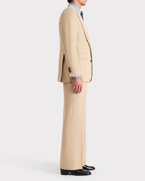 COSTUME DROIT EN GABARDINE DE LAINE - BEIGE - Husbands Paris - 3