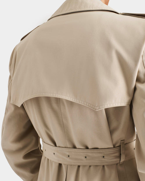 TRENCH-COAT EN GABARDINE DE POLY-COTON - MASTIC - Husbands Paris - 5