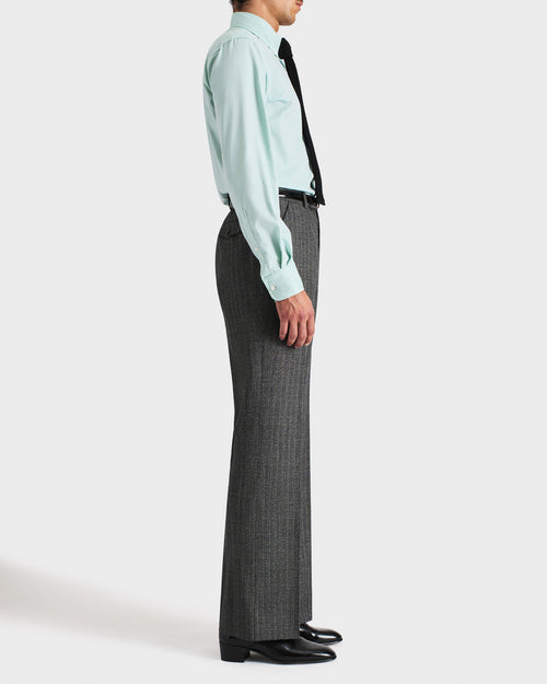 CHEMISE COL LARGE BOUTONNÉ EN COTON PINPOINT - MENTHE - Husbands Paris - 4