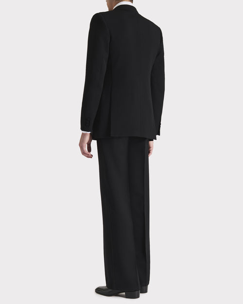 SMOKING CROISÉ EN GRAIN DE POUDRE DE LAINE - NOIR - Husbands Paris - 4