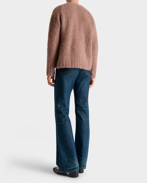 CREWNECK SWEATER IN BRUSHED SUPERFINE ALPACA BLEND - BLUSH - Husbands Paris - 5