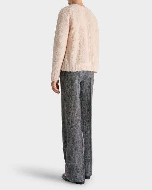 CREWNECK SWEATER IN BRUSHED SUPERFINE ALPACA BLEND - CREAM - Husbands Paris - 5