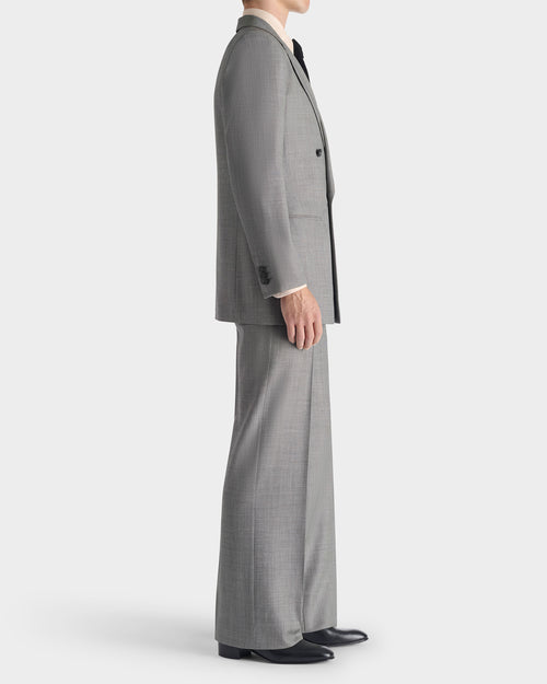 COSTUME CROISÉ EN CAVIAR DE LAINE - NOIR ET BLANC - Husbands Paris - 5