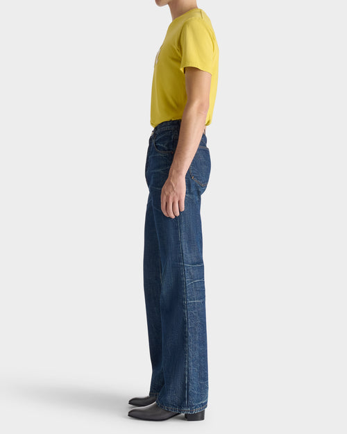 FLARED JEANS IN COTTON DENIM - WASHED INDIGO - Husbands - 5