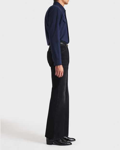 CHEMISE BOY SCOUT EN POPELINE DE COTON - BLEU COBALT FONCÉ - Husbands Paris - 3