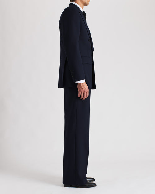 COSTUME CROISÉ EN FRESCO DE LAINE - BLEU MARINE - Husbands Paris - 4