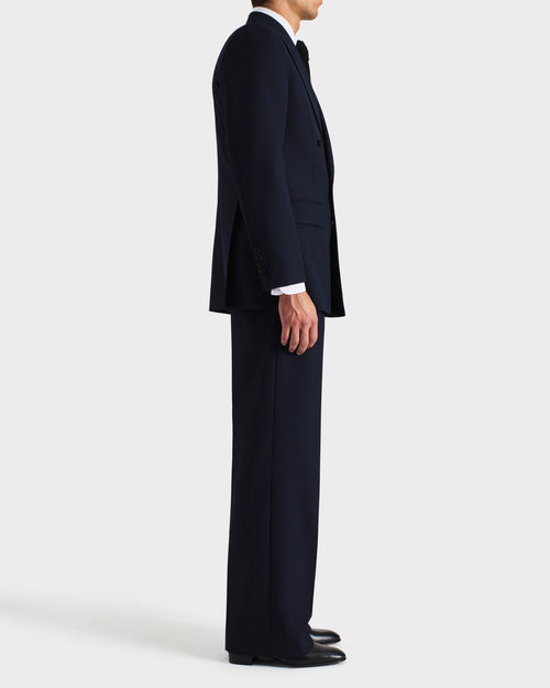 DOUBLE-BREASTED SUIT IN WOOL FRESCO - NAVY - Husbands Paris - 5